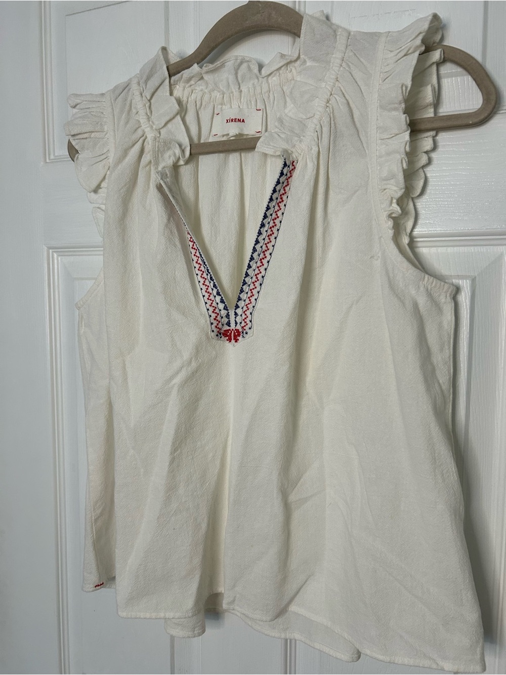 Xirena Elyza Embroidered Ruffle-Trim Top - Picture 4 of 11